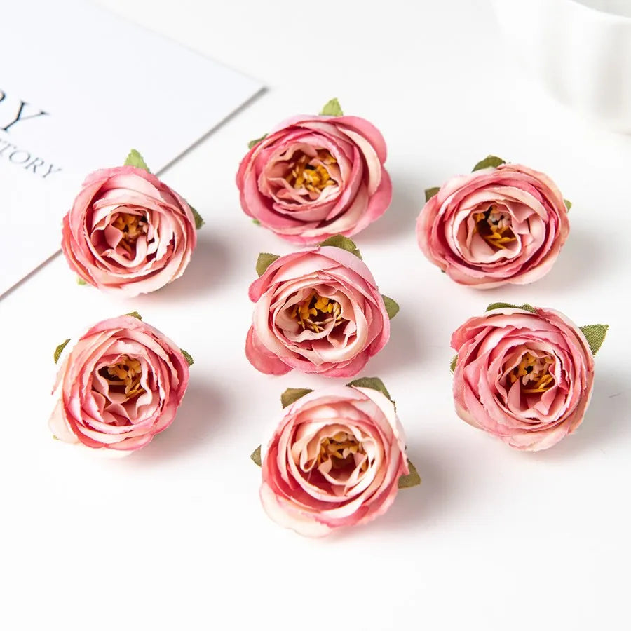 Silk Artificial Rose Heads 50/100pcs – Wedding & Home Décor Artificial Silk Flowers Babs Pink 100pcs