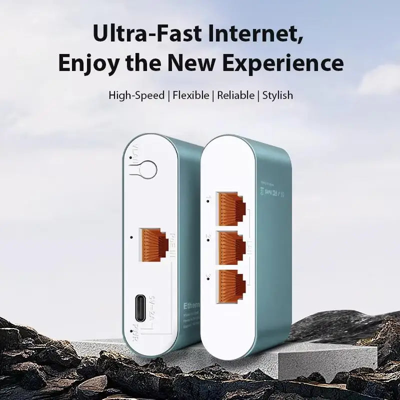 HUXUAN 2.5G Ethernet Splitter Hub – Plug & Play, 2500Mbps Ethernet Network Hub Babs