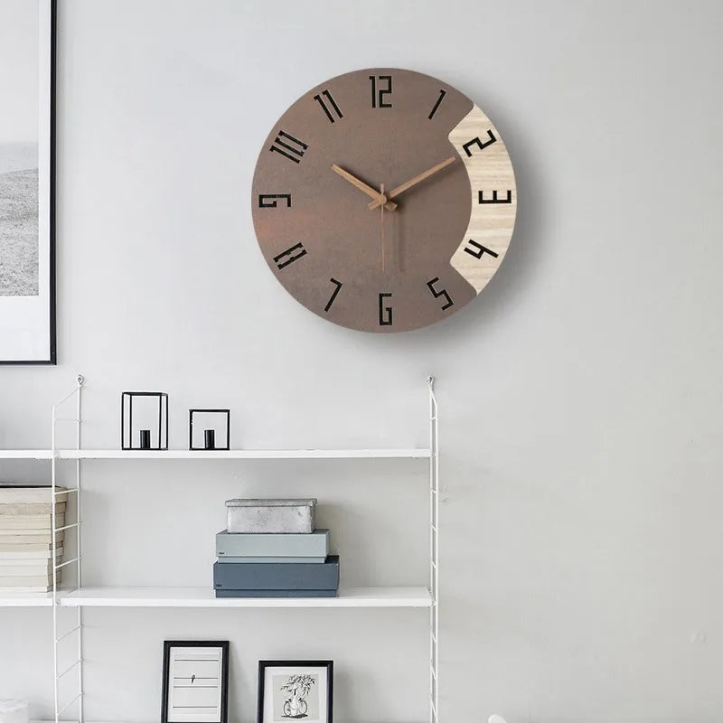 Nordic Silent Wall Clock – Modern Minimalist Wood & Acrylic Decor Silent Wall Clock Babs