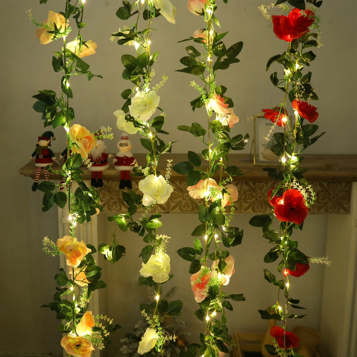 Rose LED Vine Light String – Artificial Flower Wedding Decor LED Floral Vine Light Babs