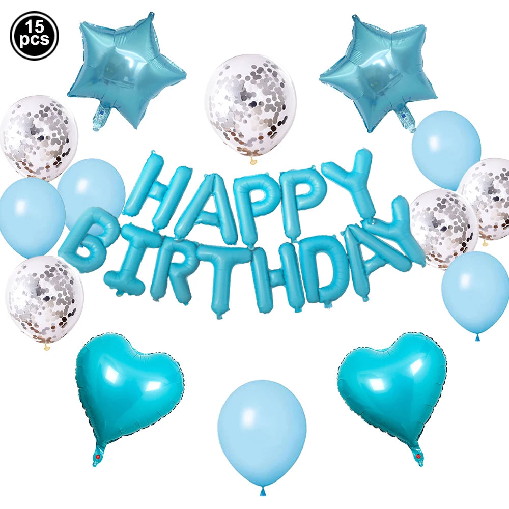 Gradient Rainbow Happy Birthday Foil Letter Balloons Party Decor Foil Letter Balloons Babs Fluorescence Yellow As show