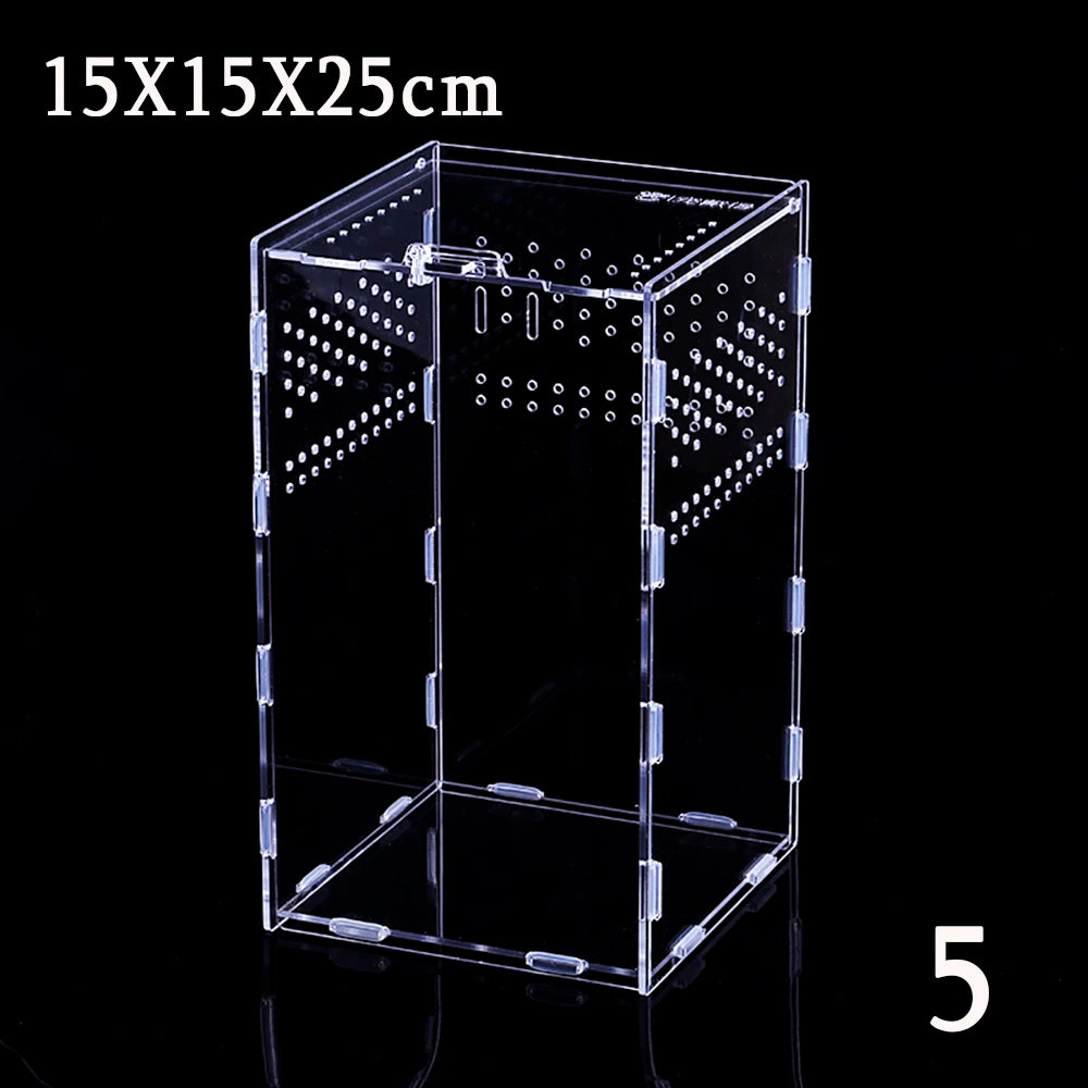 Acrylic Reptile Breeding Box – Snake, Lizard & Insect Terrarium Reptile Breeding Box Babs 15X15X25cm