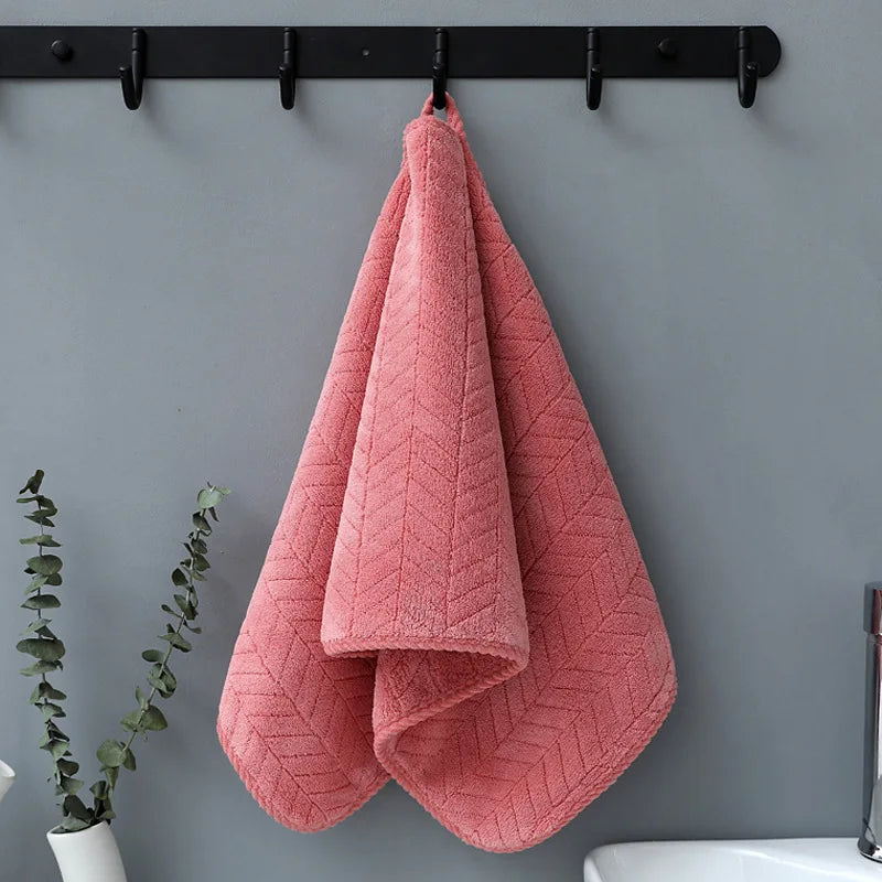Thickened Coral Velvet Quick-Dry Face & Bath Towel Bath & Face Towel Babs Tile red 35x75cm