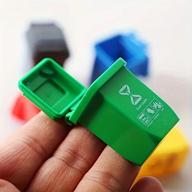 5-Pack Mini Garbage Sorting Trash Can Toy Set & Party Supplies Mini Toy Trash Can Set Babs