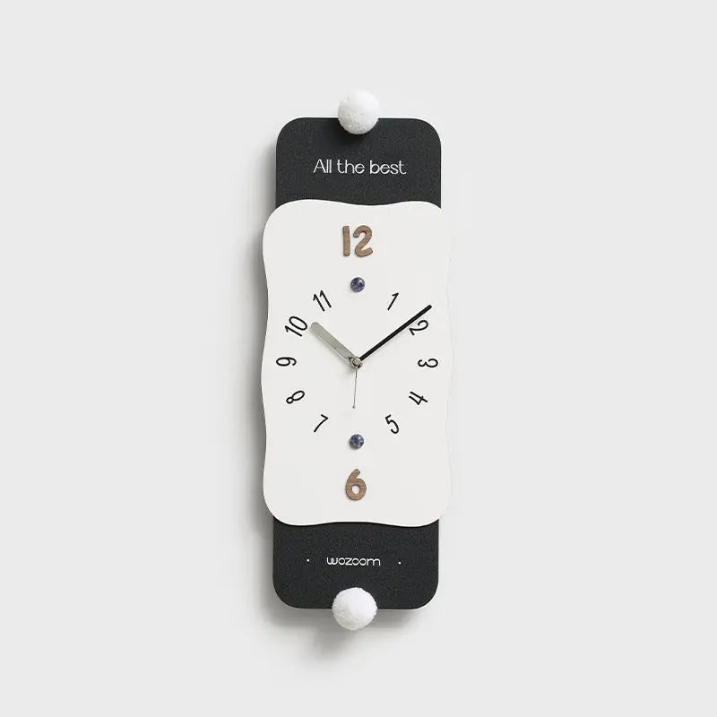Modern Luxury Silent Pendulum Wall Clock – Minimalist Decor Pendulum Wall Clock Babs 18.5X52CM-Black