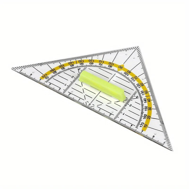 Transparent Protractor & Triangle Ruler Set – Shatterproof Plastic Ruler & Protractor Set Babs