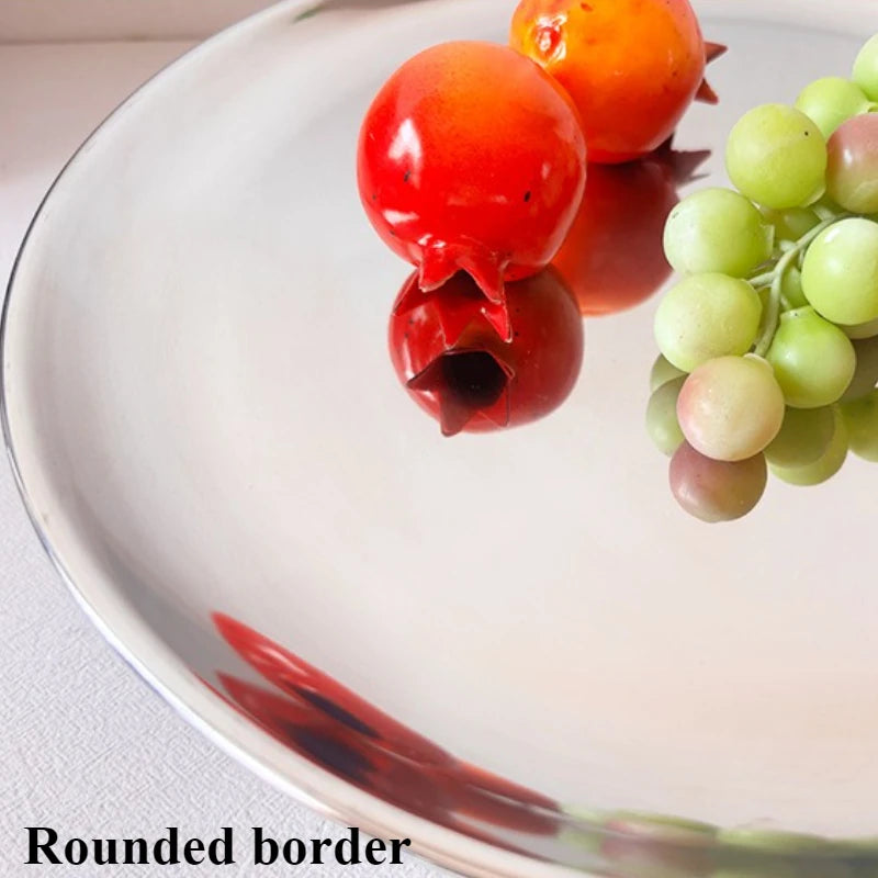 Stainless Steel Round Storage Tray | Modern Minimalist Organizer Storage Tray Babs