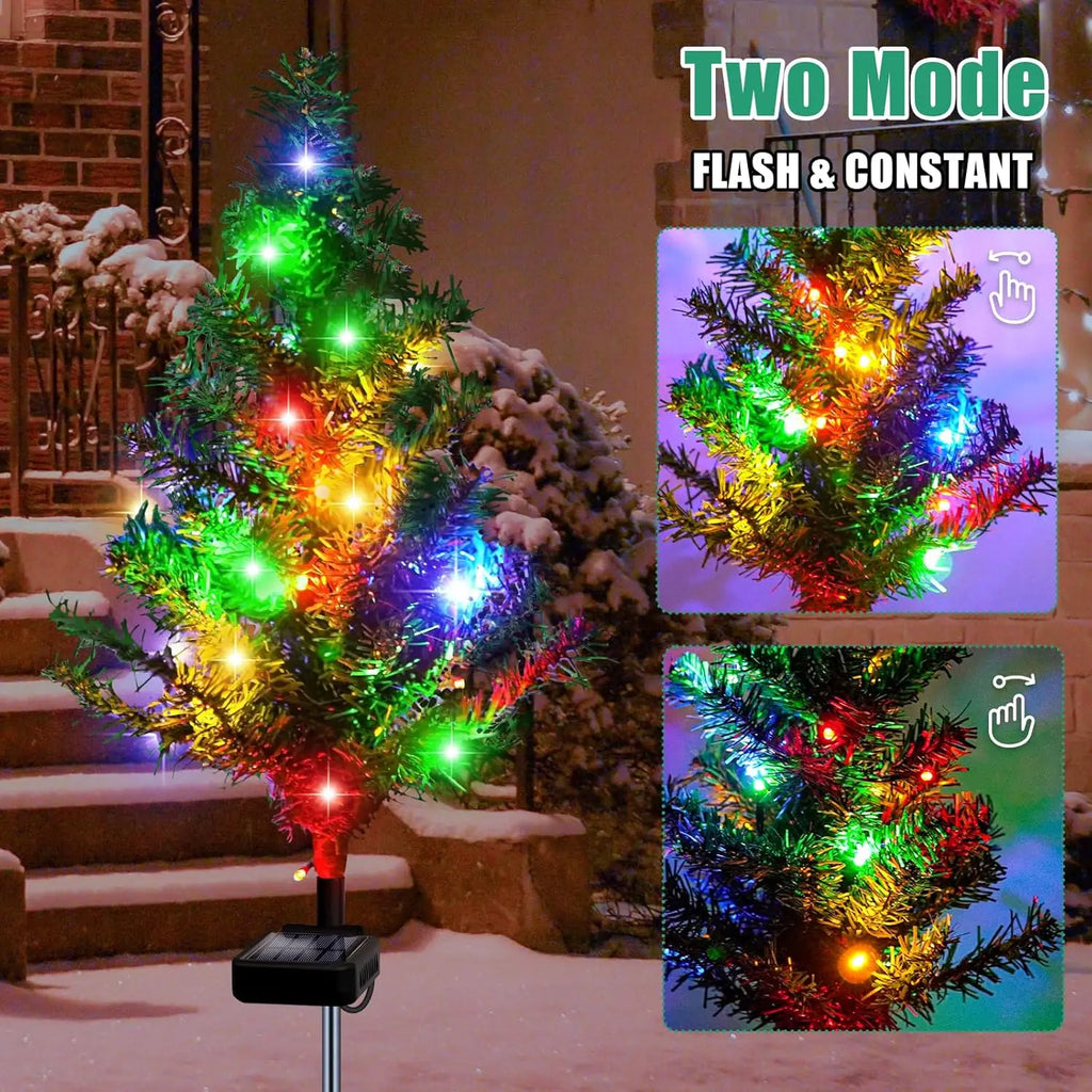 Solar Christmas Tree Stake Lights – Waterproof Outdoor Yard Decor Solar Garden Stake Light Babs