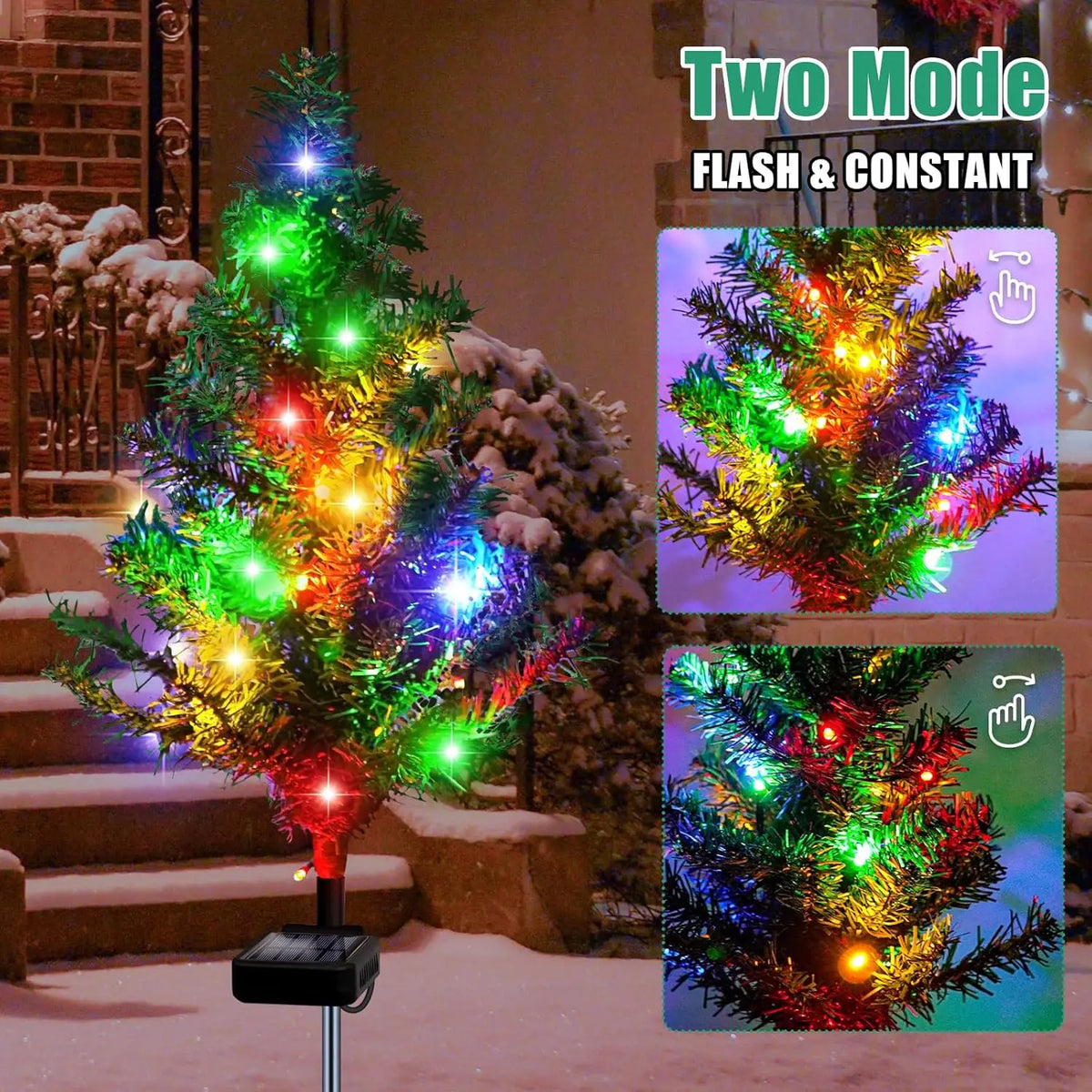 Solar Christmas Tree Stake Lights – Waterproof Outdoor Yard Decor Solar Garden Stake Light Babs