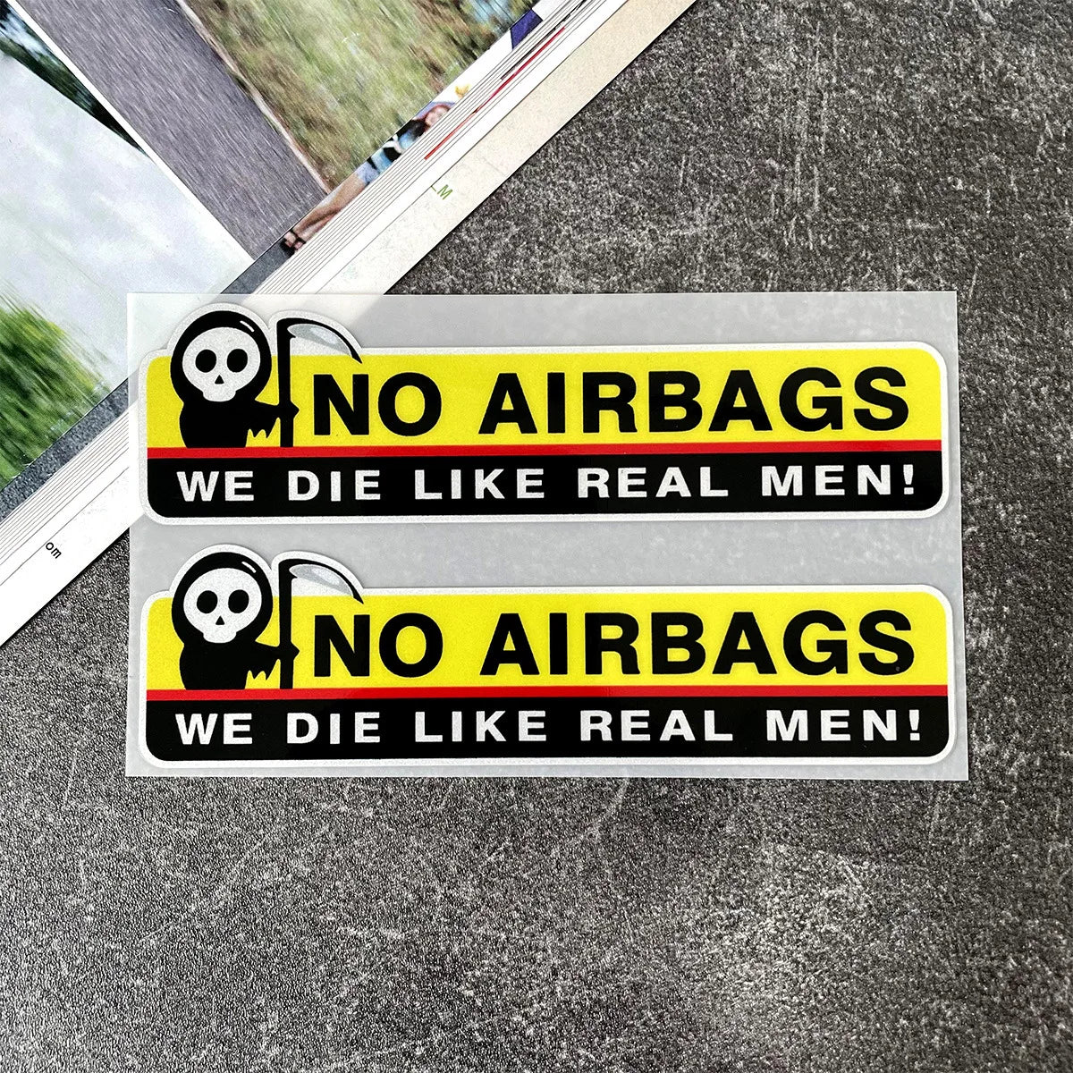 2PCS Funny No Airbags Car Sticker Decal – Waterproof Vinyl Car Decal Sticker Babs black