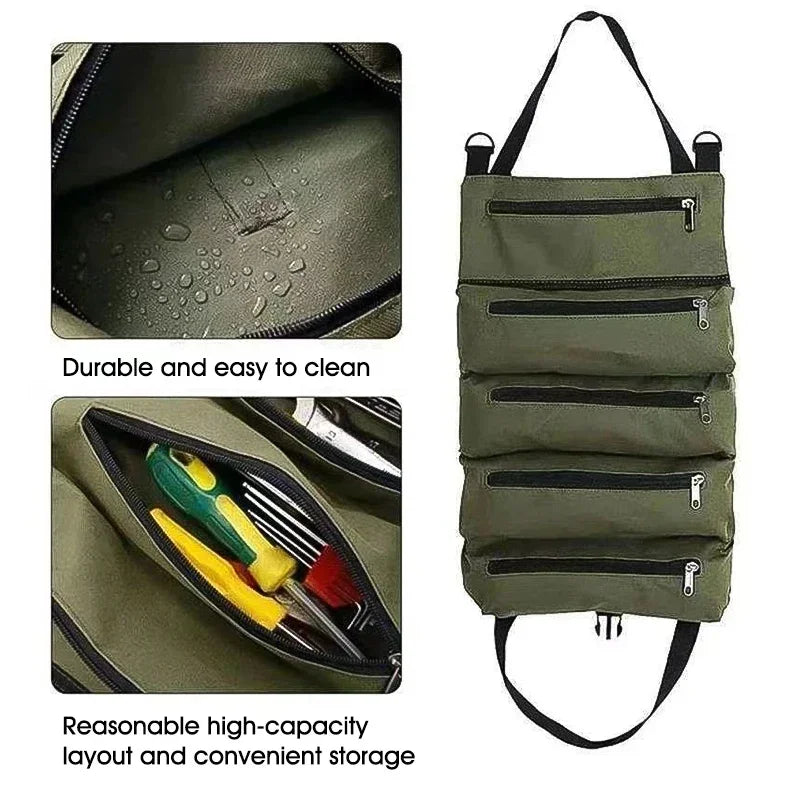 Heavy-Duty Oxford Roll-Up Tool Bag | Multi-Tool Organizer Roll-Up Tool Bag Babs