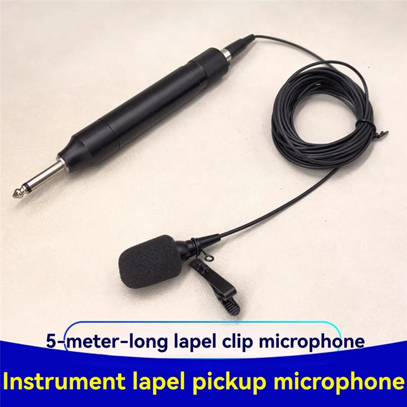 Portable 6.5 Mono Lapel Condenser Mic – 5M Wired for Instruments Lapel Condenser Microphone Babs