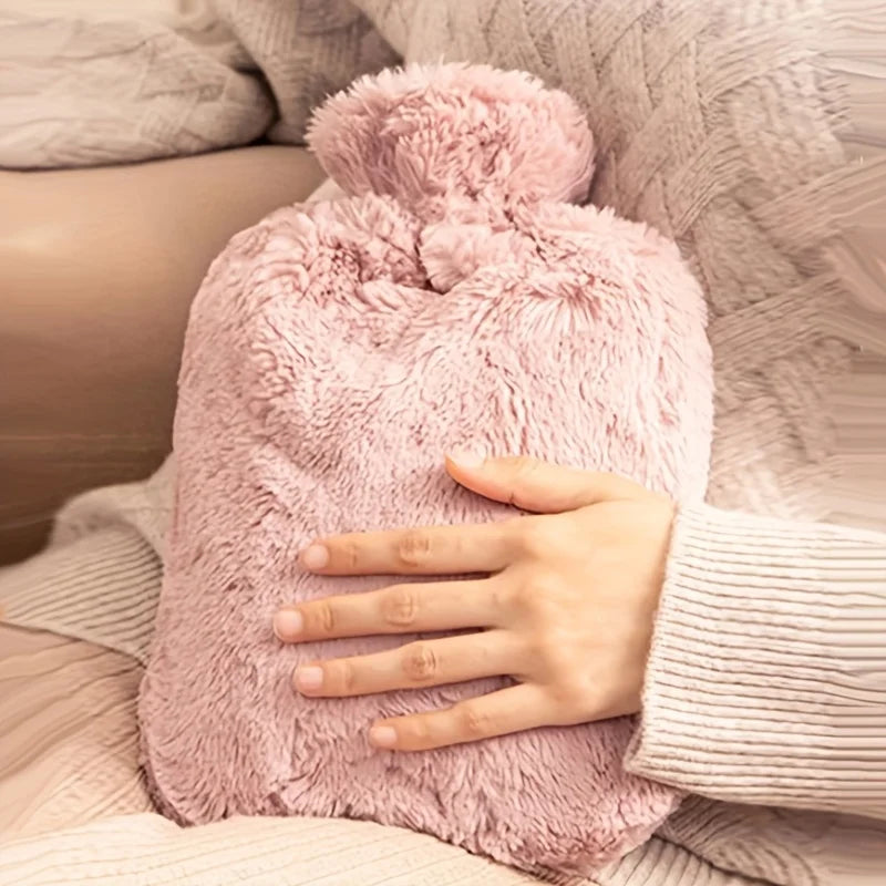 1L/2L PVC Plush Hot Water Bottle – Leak-Proof Bed Warmer Hot Water Bottle Babs
