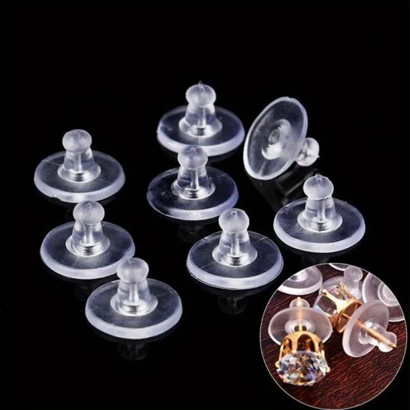 200pcs Silicone Rubber Earring Backs Stoppers for DIY Jewelry Earring Back Stoppers Babs