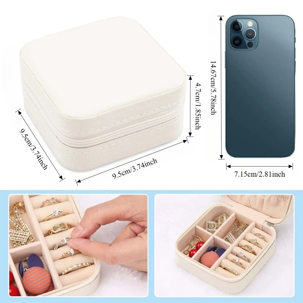 Portable Leather Travel Jewelry Organizer Case for Women Jewelry Travel Case Babs