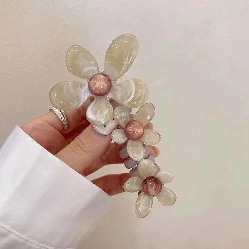 Pearl Flower Bubble Braid Hairband | Elastic Hair Accessories Elastic Hair Band Babs F