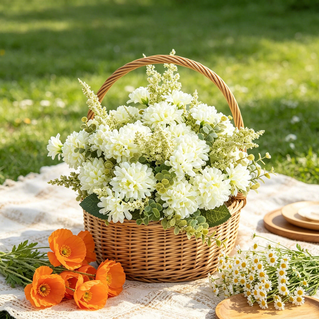 Artificial Silk Lavender Chrysanthemum Bouquet | Home Décor Artificial Flower Bouquet Babs