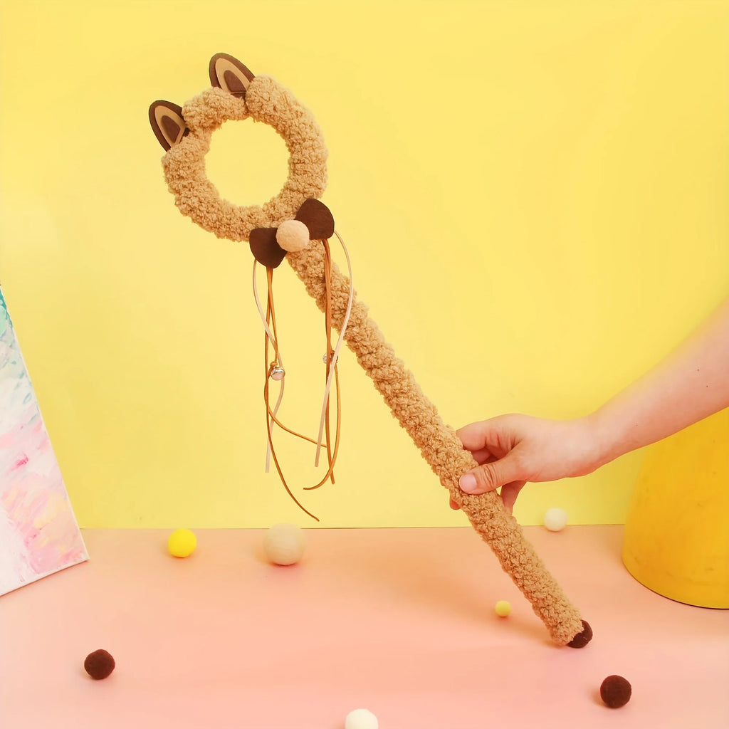 Plush Cat Stick Toy with Bells & Tassels | Interactive Wand Cat Wand Toy Babs
