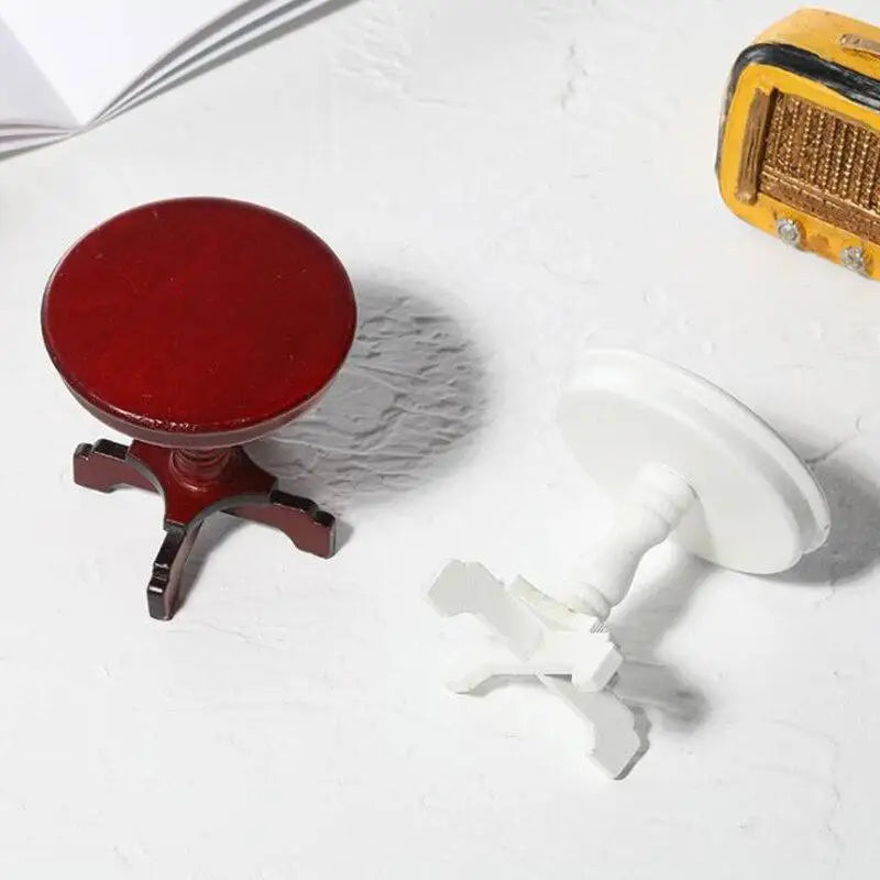 1:12 Dollhouse Miniature Round Dining Table – Birch Wood Dollhouse Miniature Furniture Babs
