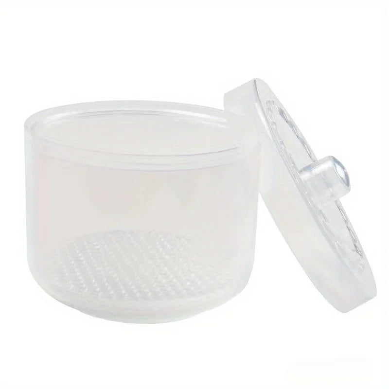 Nail Drill Bit Sterilizing & Cleaning Box with Filter Layer Nail Tool Sterilizer Babs white