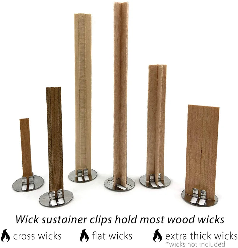 Wood Candle Wick Base Clips 100 Pack – Candle Making Supply Candle Wick Clips Babs