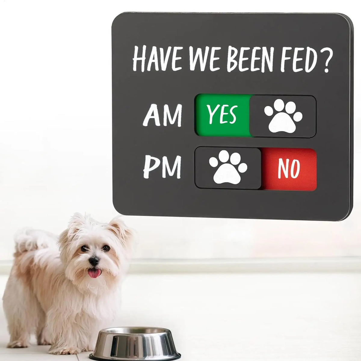 Magnetic Acrylic Dog Feeding Reminder Fridge Sign | Pet Fed Pet Feeding Sign Babs