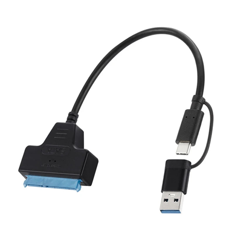 SATA to USB 3.0 & Type-C Adapter Cable for 2.5" HDD SSD SATA USB Adapter Cable Babs 18CM Dark