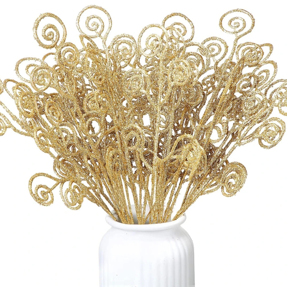 Artificial Pine Branch Garland for Christmas & Wedding Décor Artificial Pine Branches Babs Gold 5pcs