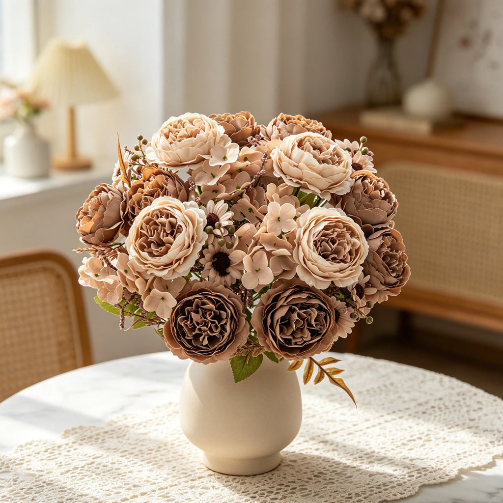 Silk Persian Peony Artificial Flowers – Wedding & Home Decor Artificial Flower Bouquet Babs