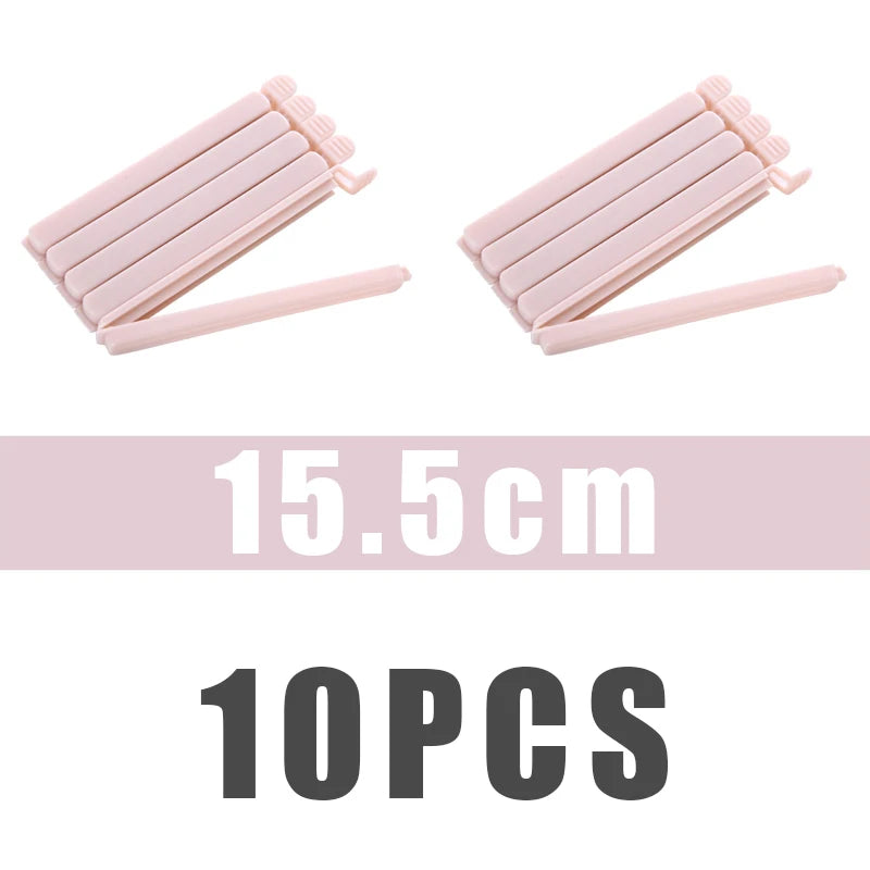 10-Pack Food Bag Sealing Clips – 12cm & 15.5cm Kitchen Clamps Food Bag Clips Babs 15.5cm Pink