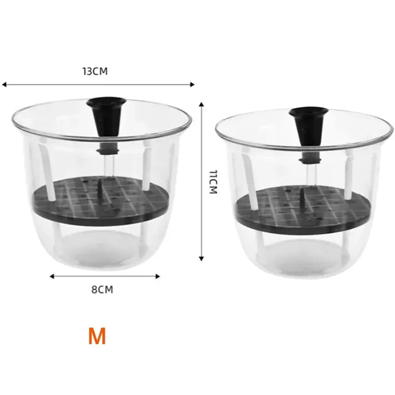 2-Pack Clear Self-Watering Indoor Plant Pots with Deep Reservoir Self-Watering Planter Babs 2Pcs-M