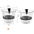 2-Pack Clear Self-Watering Indoor Plant Pots with Deep Reservoir Self-Watering Planter Babs 2Pcs-M
