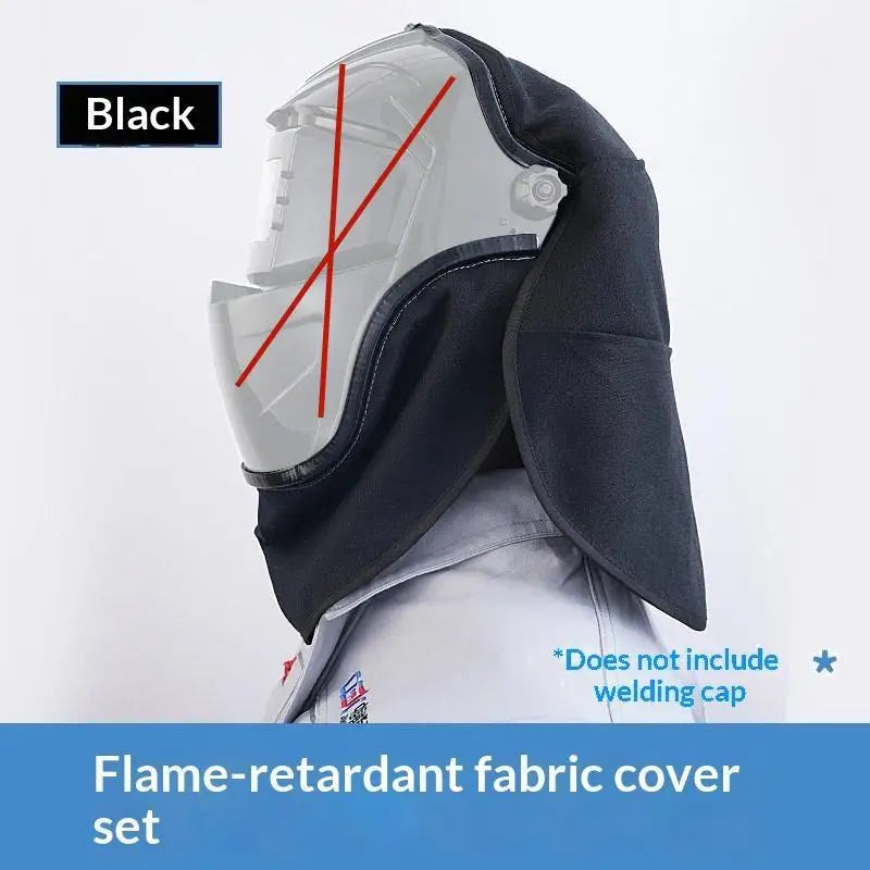 Welding Helmet Cover & Bib Set – Flame Retardant Neck Guard Welding Helmet Cover Babs Black