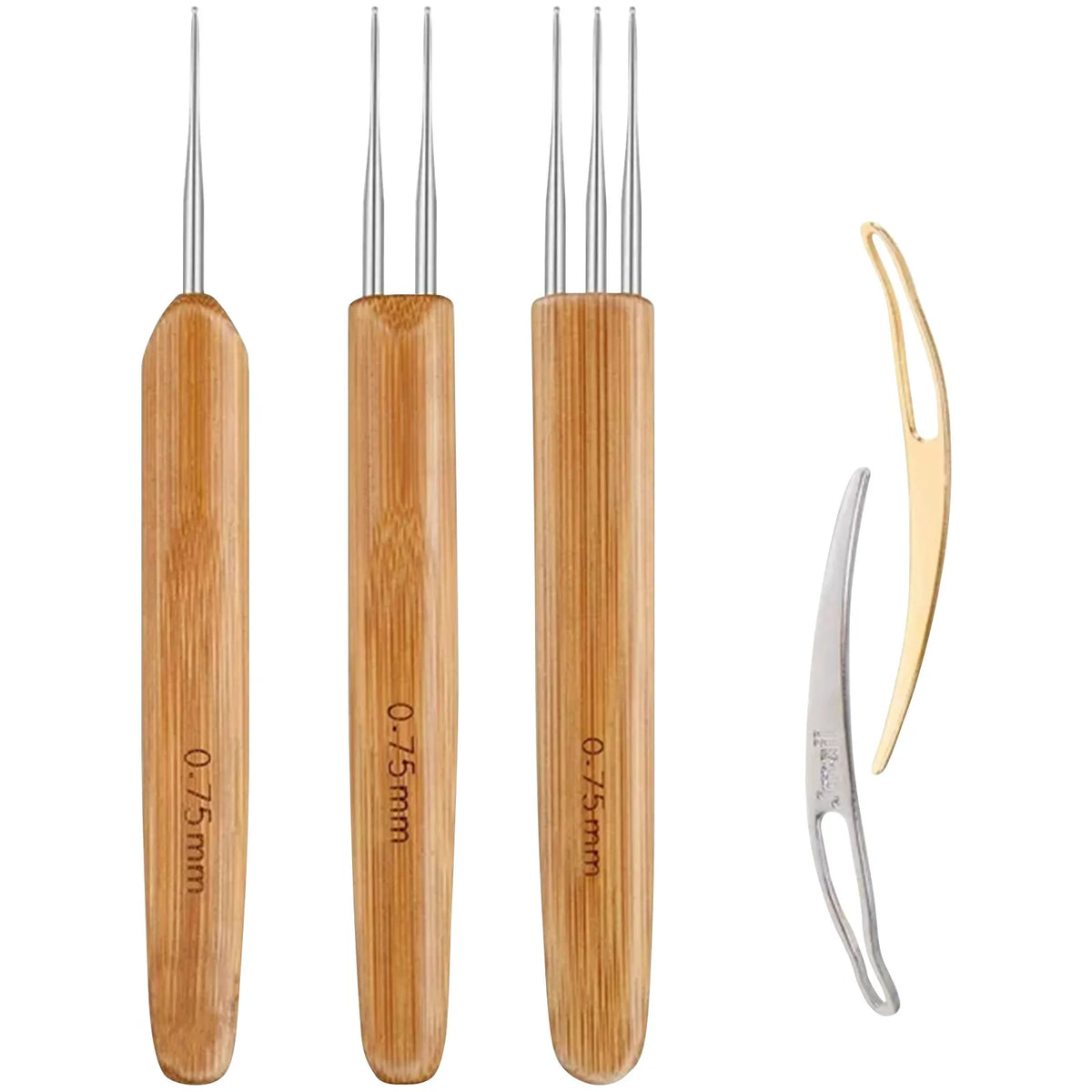 Dreadlock Crochet Hook Set 0.75mm – Wood Handle Hair Braiding Tool Hair Braiding Tool Babs