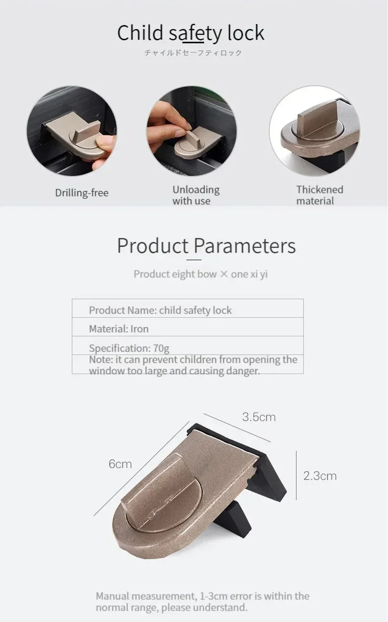 Sliding Window Security Lock – Adjustable Anti-Lift Child Safe Window Security Lock Babs