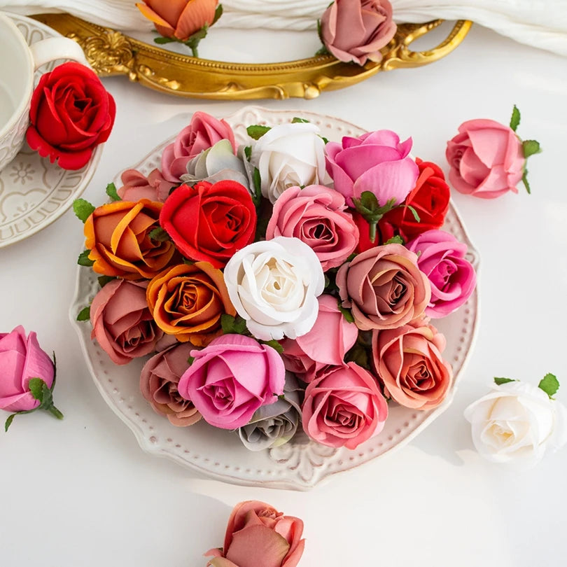 Silk Rose Heads Artificial Flowers for Wedding & Home Décor Artificial Silk Flowers Babs