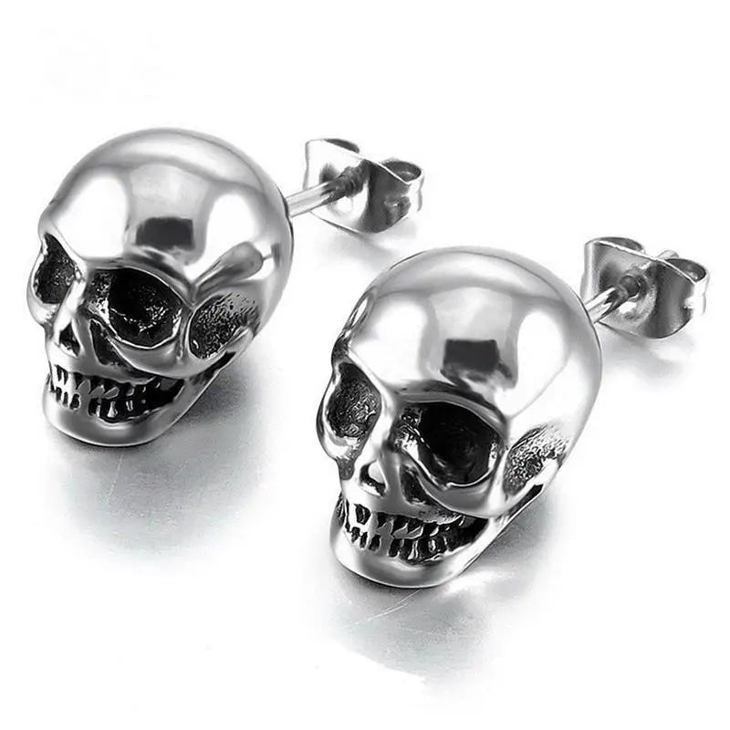 Punk Skull Stud Earrings for Men – Hip Hop Rock Style Skull Stud Earrings Babs