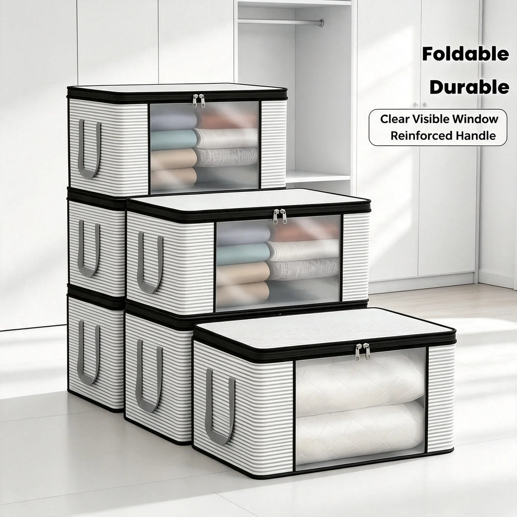 Extra Large Foldable Storage Bag – Clear Window & Zipper Lid Foldable Storage Bag Babs