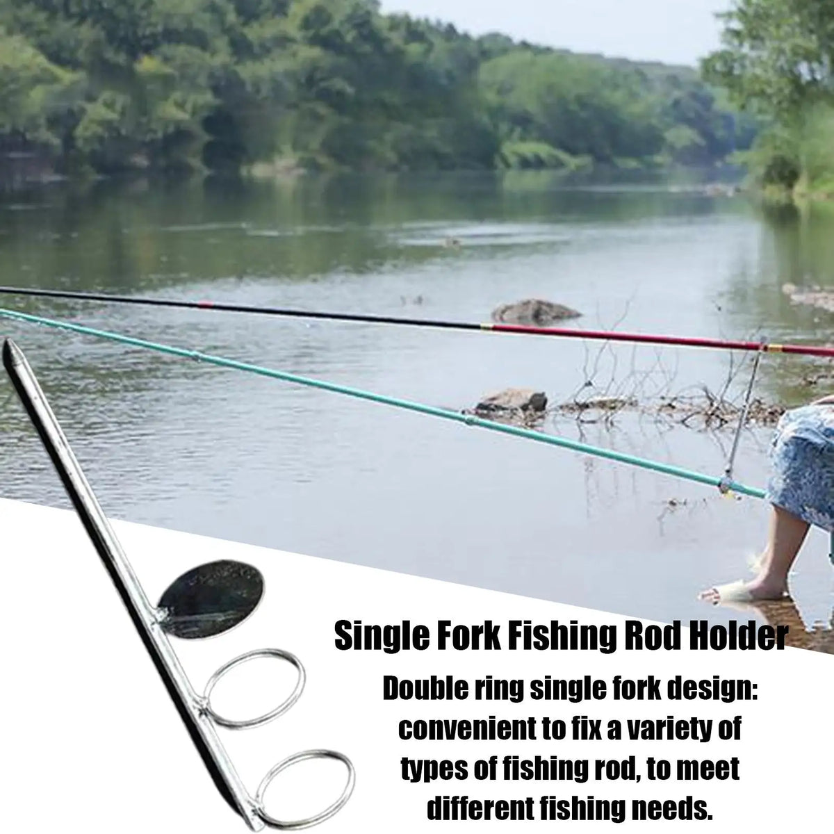 Stainless Steel Fishing Rod Ground Stake Holder 30/37cm Fishing Rod Holder Babs