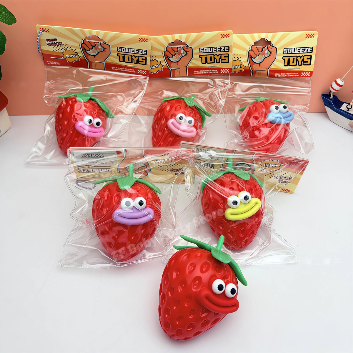 Strawberry Squeeze Fidget Toy – Squishy Sensory Stress Toy Squishy Fidget Toy Babs