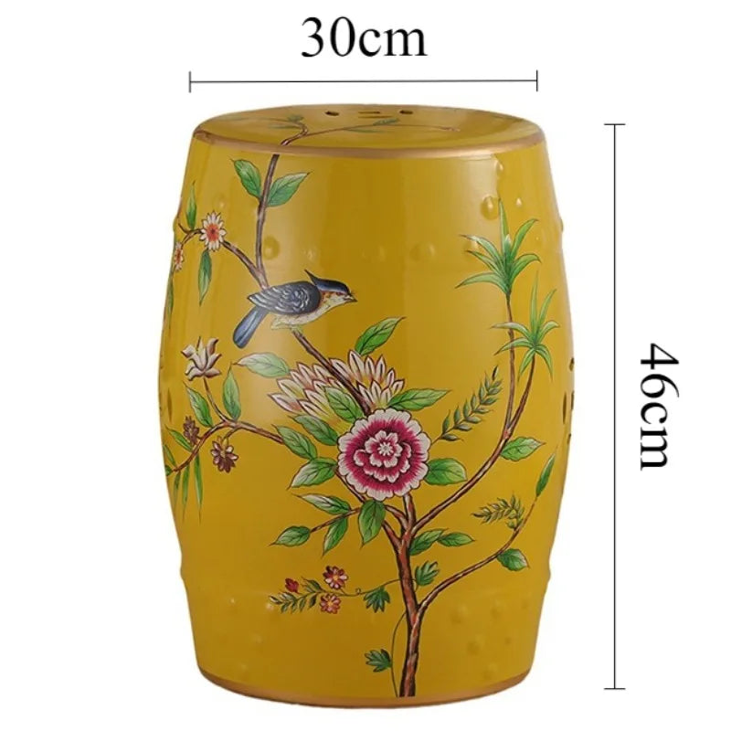 Ceramic Drum Stool – Luxury Round Decorative Seat for Home Ceramic Drum Stool Babs