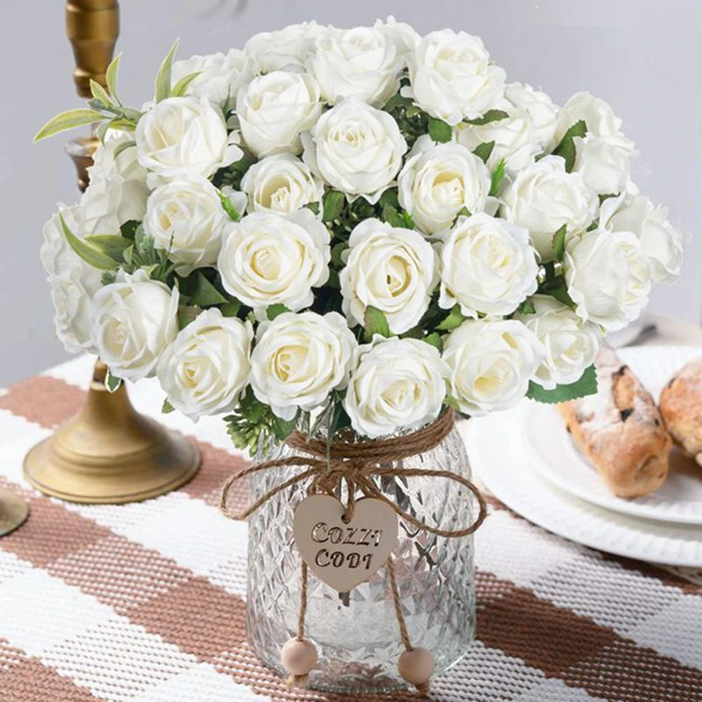 Silk Rose Artificial Flowers – Wedding & Home Decor Bouquet Artificial Flower Bouquet Babs