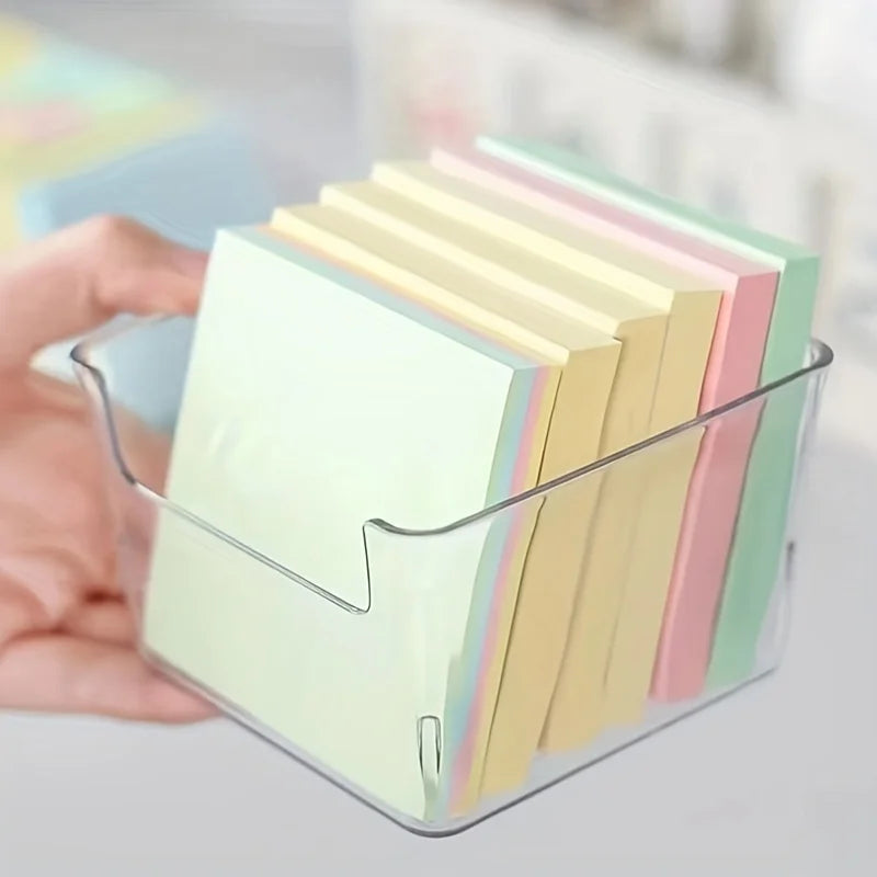 2pcs Transparent Sticky Note Keeper – Compact Desk Organizer Sticky Note Holder Babs