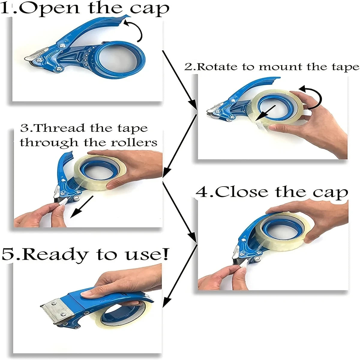 Heavy Duty Shipping Tape Dispenser – Reusable 50mm Patented Design Tape Dispenser Babs