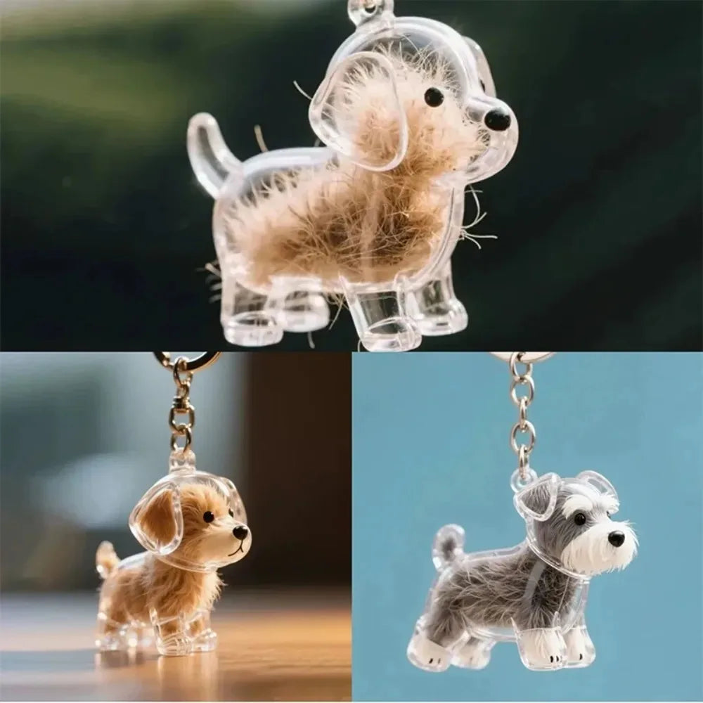 Dog Hair Keepsake Keychain Pendant | Pet Lover Gift Pet Keepsake Keychain Babs