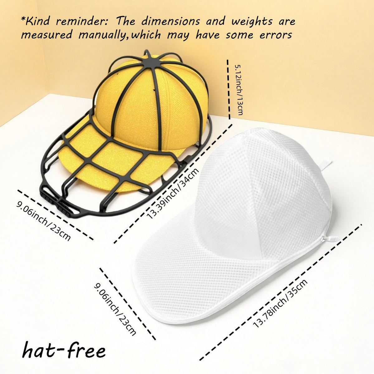 Hat Washing Protector & Shaper Clip for Baseball Caps Hat Washing Protector Babs black white
