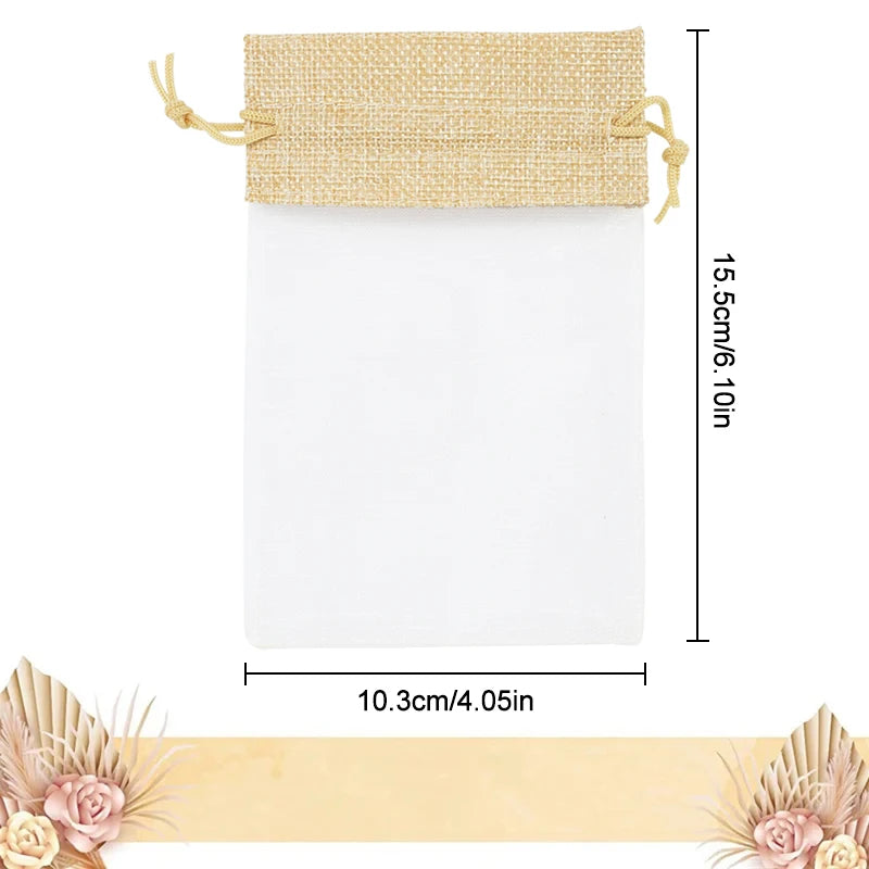 Linen Jute Drawstring Gift Bags – Wedding & Party Favors 20/50pc Drawstring Gift Bags Babs