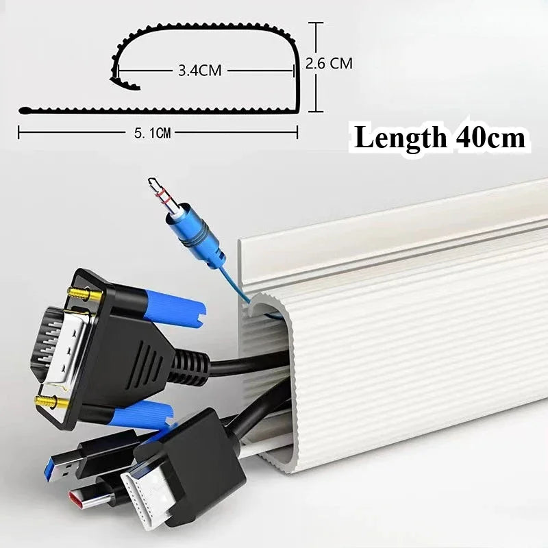 40cm Under-Desk Cable Organizer – Self-Adhesive Cable Raceway Cable Management Raceway Babs