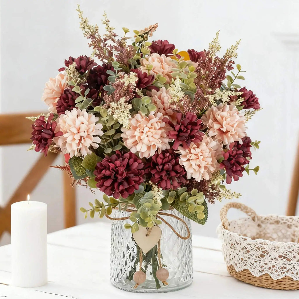 Silk Artificial Chrysanthemum Bouquet | Wedding & Home Décor Artificial Flower Bouquet Babs