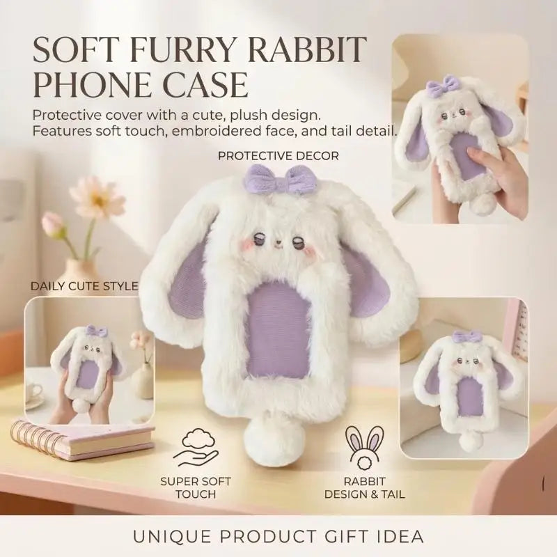 Cute Plush Rabbit Photocard Holder | Card Sleeve Pendant Plush Card Holder Babs
